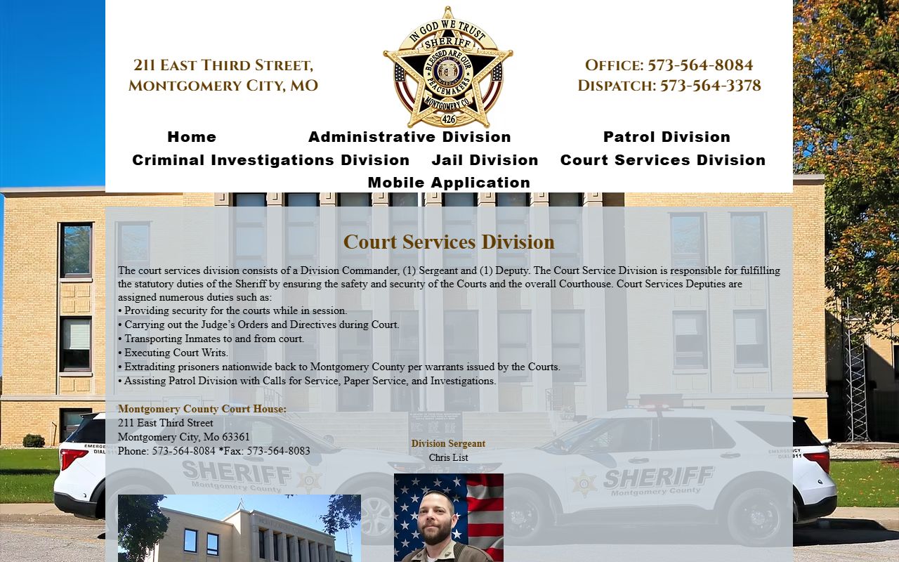 Montgomery County arrest records court services division