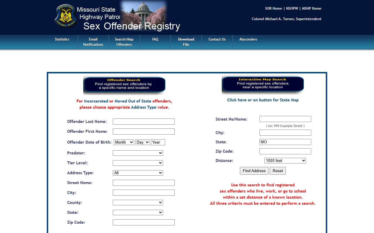 Montgomery County arrest records MSHP registry distinction