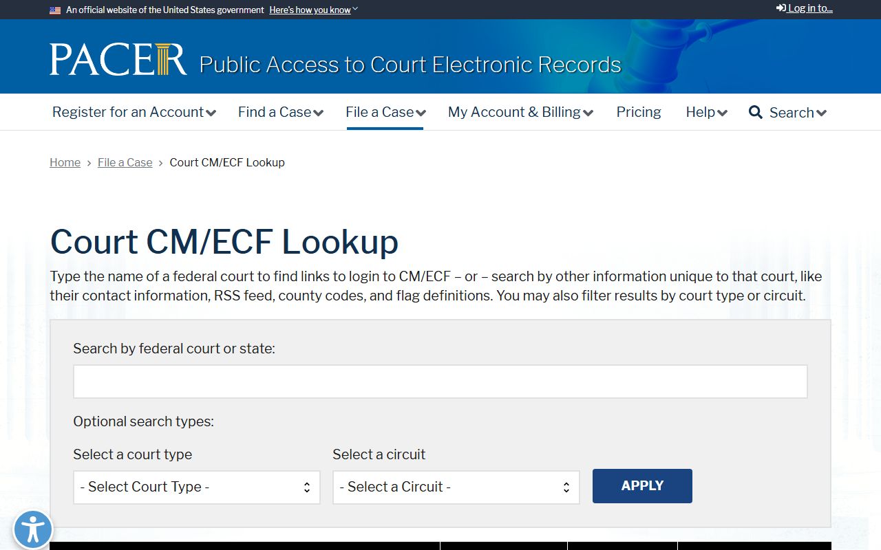 Montgomery County court dockets PACER court CM/ECF lookup