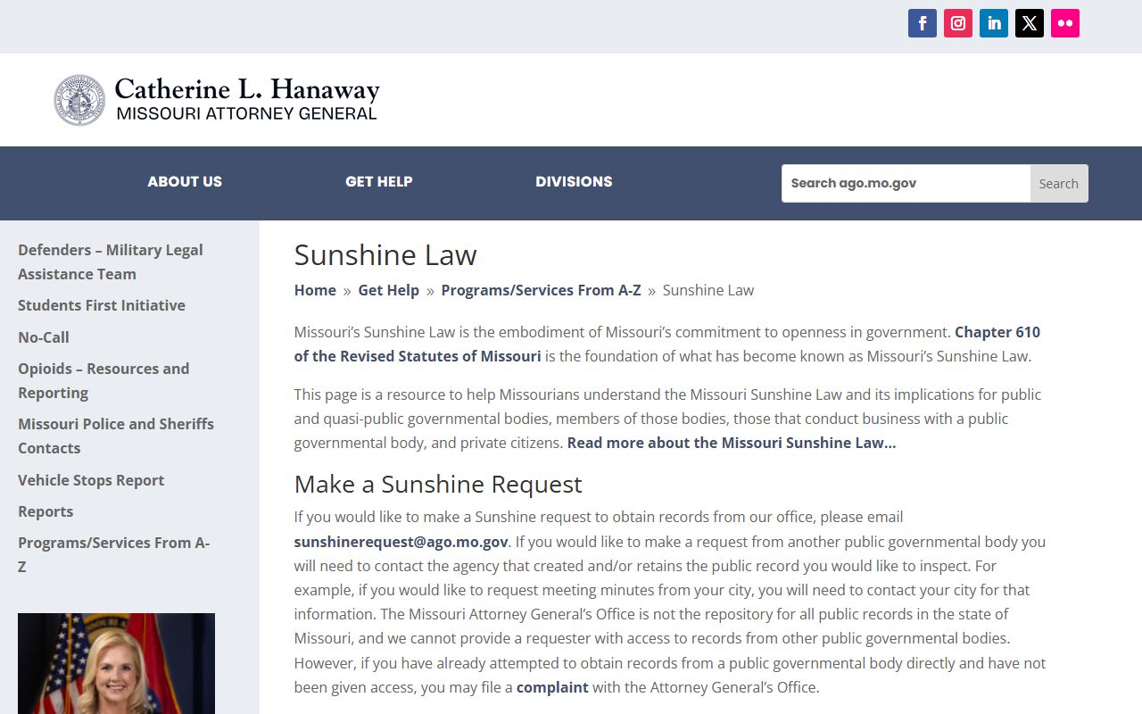 Montgomery County court records Attorney General Sunshine Law guidance