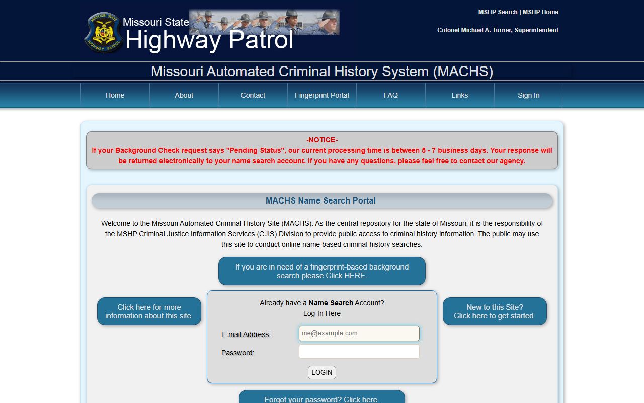 Montgomery County criminal court records MACHS criminal history login