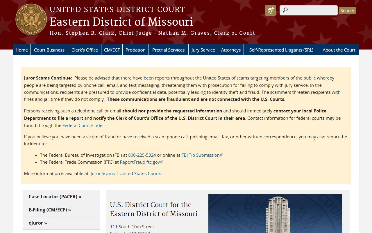Montgomery County Circuit Court and Eastern District federal court distinction