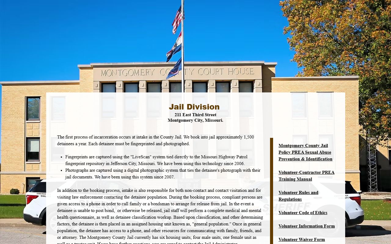 Montgomery County inmate search jail division overview